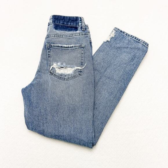 Flying Monkey Acid Wash Denim Mom Jeans Distressed Jeans Size 24 - Picture 7 of 7